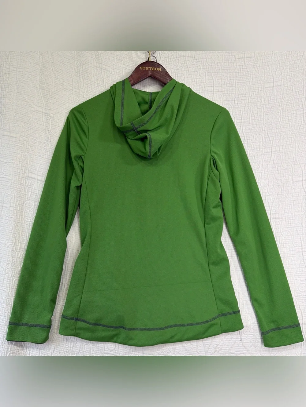 Alo Yoga Hoodie Pullover Shirt Women Large Green Coolfit Quarter Zip Mid Layer L